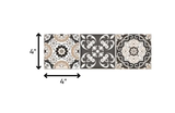 4" X 4" Charcoal And White Mosaic Peel And Stick Removable Tiles - Homeroots - Flyclothing LLC