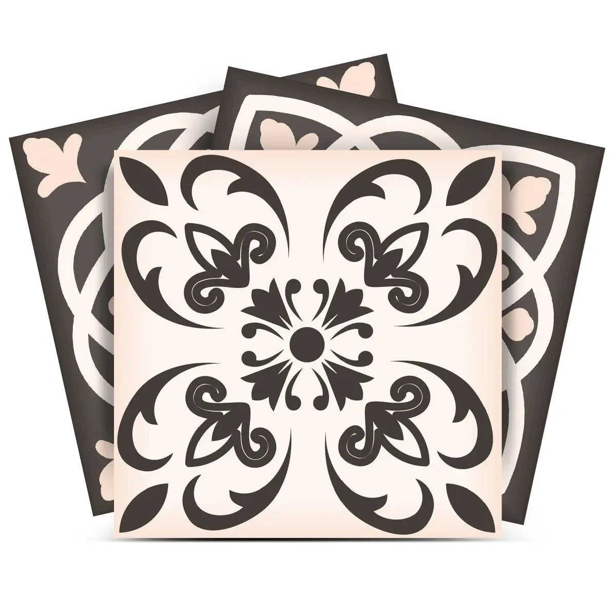 4" X 4" Charcoal And White Mosaic Peel And Stick Removable Tiles - Homeroots - Flyclothing LLC