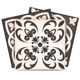 4" X 4" Charcoal And White Mosaic Peel And Stick Removable Tiles - Homeroots