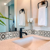 5" X 5" Charcoal And White Mosaic Peel And Stick Removable Tiles - Homeroots