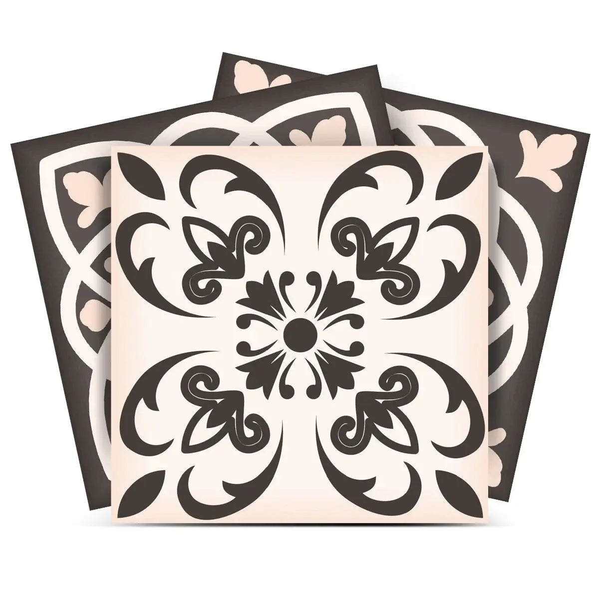 5" X 5" Charcoal And White Mosaic Peel And Stick Removable Tiles - Homeroots - Flyclothing LLC