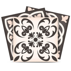 6" X 6" Charcoal And White Mosaic Peel And Stick Removable Tiles - Homeroots