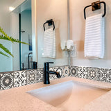 7" X 7" Charcoal And White Mosaic Peel And Stick Removable Tiles - Homeroots - Flyclothing LLC