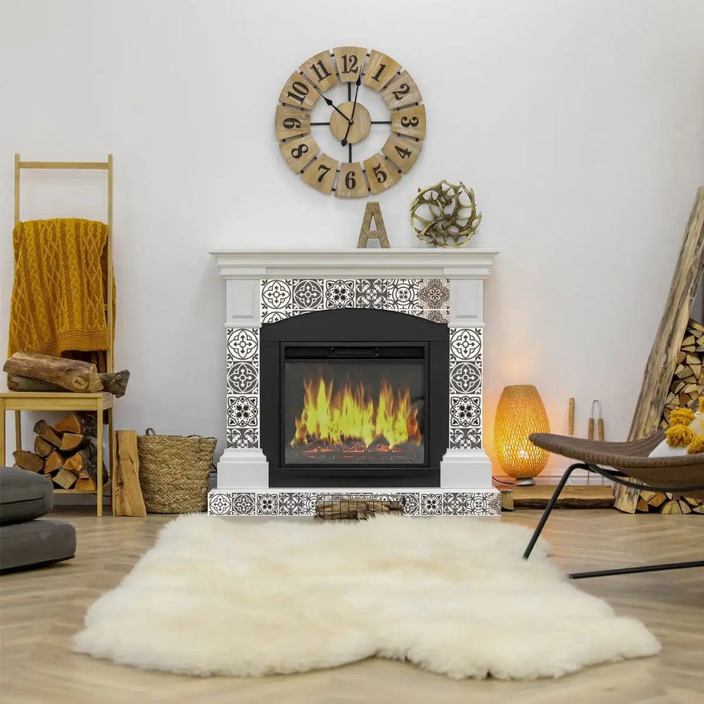 8" X 8" Charcoal And White Mosaic Peel And Stick Removable Tiles - Homeroots - Flyclothing LLC