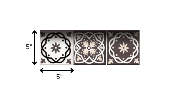5" X 5" Light Brown And White Mosaic Peel And Stick Removable Tiles - Homeroots