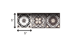 5" X 5" Light Brown And White Mosaic Peel And Stick Removable Tiles - Homeroots