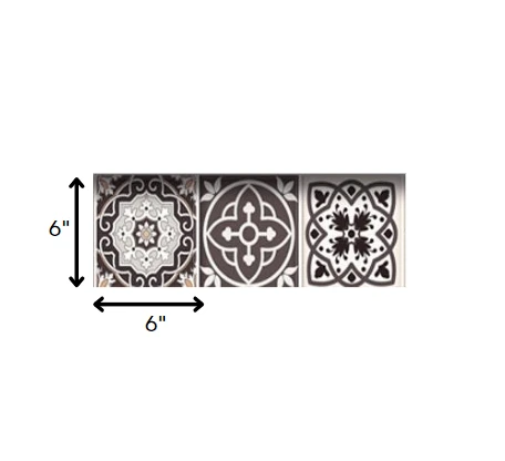 6" X 6" Light Brown And White Mosaic Peel And Stick Removable Tiles - Homeroots