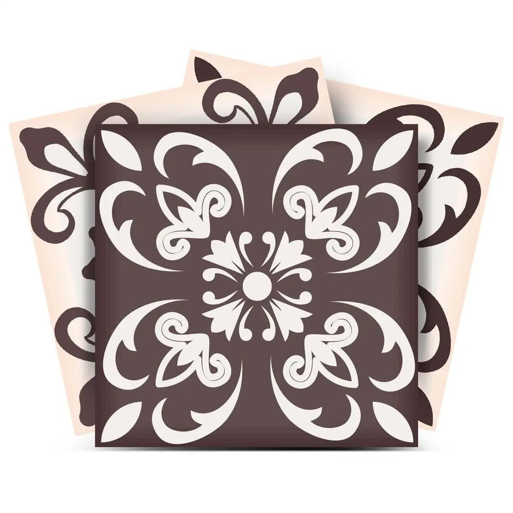 8" X 8" Light Brown And White Mosaic Peel And Stick Removable Tiles - Homeroots