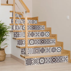 8" X 8" Light Brown And White Mosaic Peel And Stick Removable Tiles - Homeroots