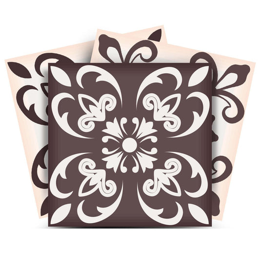 8" X 8" Light Brown And White Mosaic Peel And Stick Removable Tiles - Homeroots