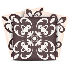 8" X 8" Light Brown And White Mosaic Peel And Stick Removable Tiles - Homeroots