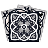 4" X 4" Black White And Tan Peel And Stick Removable Tiles - Homeroots