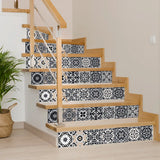 6" X 6" Black White And Tan Peel And Stick Removable Tiles - Homeroots - Flyclothing LLC