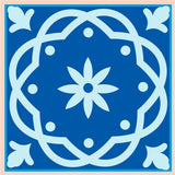 5" X 5" Dark And Light Blue Mosaic Peel And Stick Removable Tiles - Homeroots