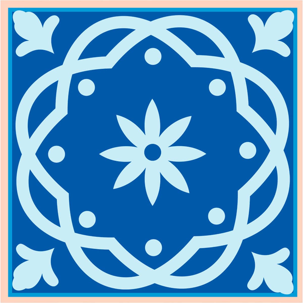 6" X 6" Dark And Light Blue Mosaic Peel And Stick Removable Tiles - Homeroots