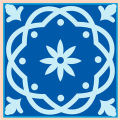 6" X 6" Dark And Light Blue Mosaic Peel And Stick Removable Tiles - Homeroots