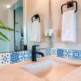 8" X 8" Dark And Light Blue Mosaic Peel And Stick Removable Tiles - Homeroots - Flyclothing LLC