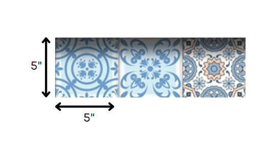 5" X 5" Ocean Blue Mosaic Peel And Stick Removable Tiles - Homeroots