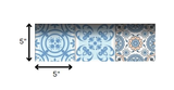 5" X 5" Ocean Blue Mosaic Peel And Stick Removable Tiles - Homeroots - Flyclothing LLC