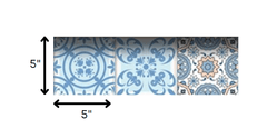 5" X 5" Ocean Blue Mosaic Peel And Stick Removable Tiles - Homeroots