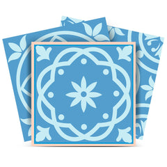 5" X 5" Ocean Blue Mosaic Peel And Stick Removable Tiles - Homeroots