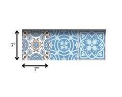 7" X 7" Ocean Blue Mosaic Peel And Stick Removable Tiles - Homeroots