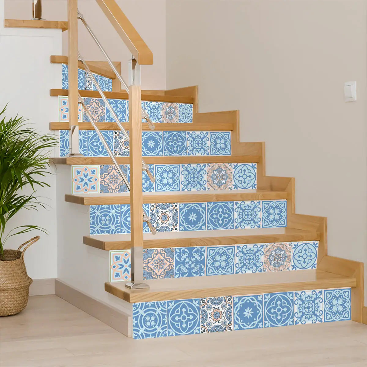 7" X 7" Ocean Blue Mosaic Peel And Stick Removable Tiles - Homeroots - Flyclothing LLC