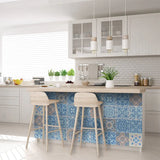 7" X 7" Ocean Blue Mosaic Peel And Stick Removable Tiles - Homeroots - Flyclothing LLC