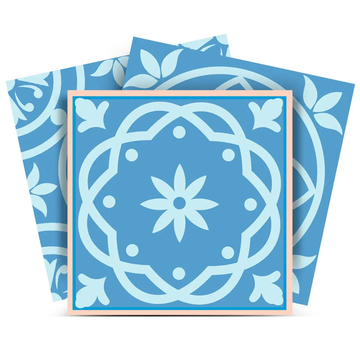 7" X 7" Ocean Blue Mosaic Peel And Stick Removable Tiles - Homeroots - Flyclothing LLC