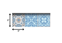 8" X 8" Ocean Blue Mosaic Peel And Stick Removable Tiles - Homeroots