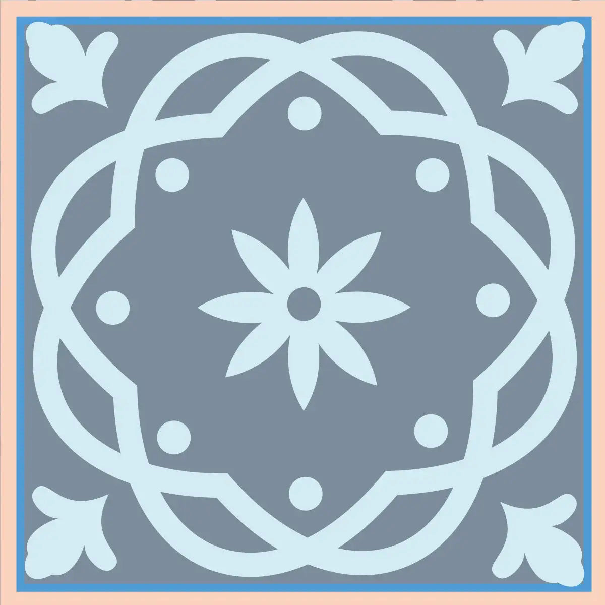 8" X 8" Baby Blue And Peach Mosaic Peel And Stick Removable Tiles - Homeroots - Flyclothing LLC
