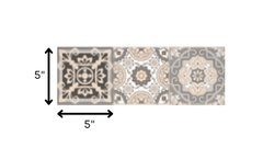 5" X 5" Espresso Brown Mosaic Peel And Stick Removable Tiles - Homeroots