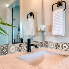 8" X 8" Espresso Brown Mosaic Peel And Stick Removable Tiles - Homeroots