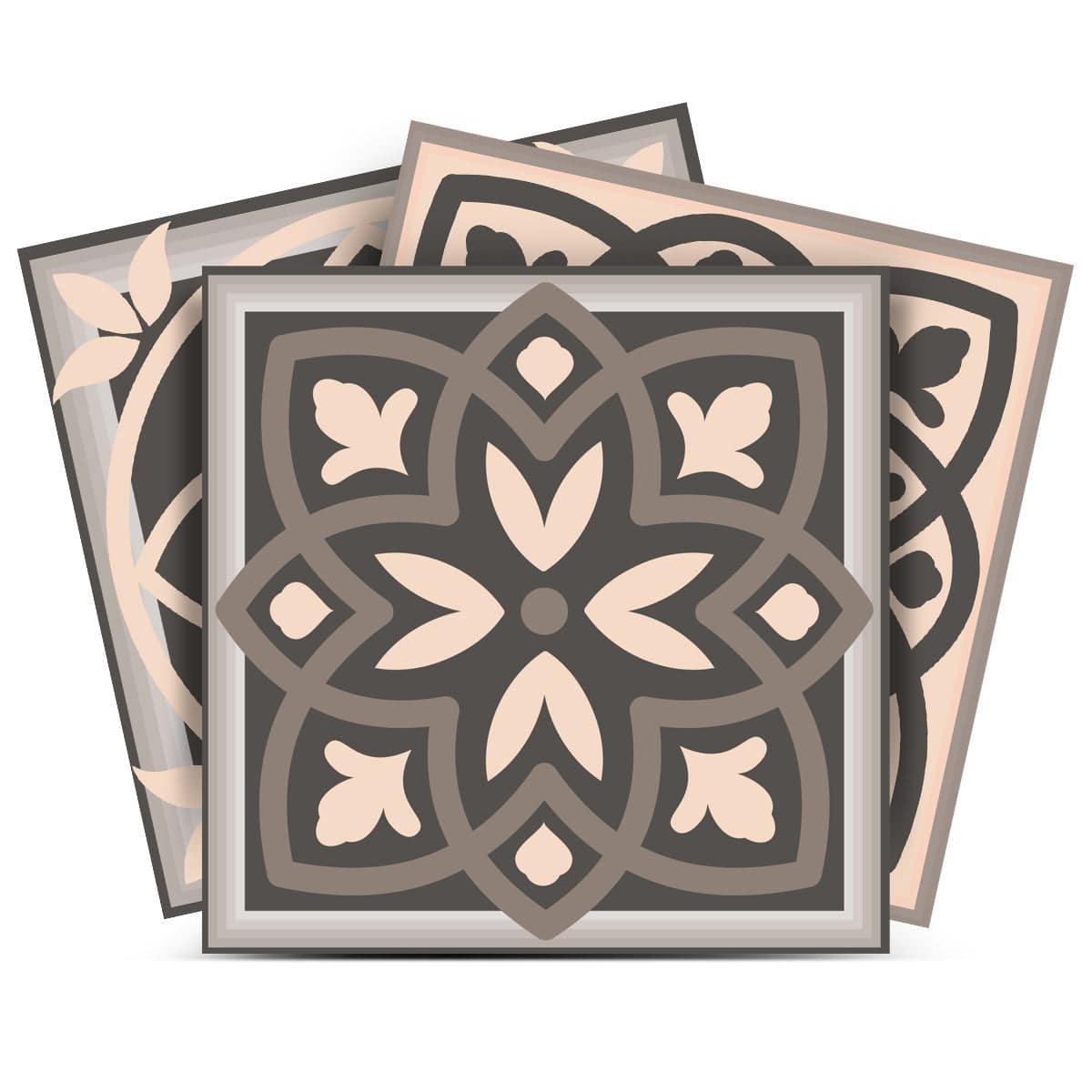 8" X 8" Espresso Brown Mosaic Peel And Stick Removable Tiles - Homeroots