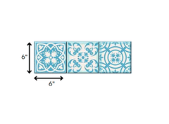 6" X 6" Sky Blue Mosaic Peel And Stick Removable Tiles - Homeroots