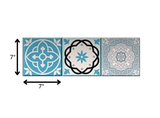 7" X 7" Sky Blue Mosaic Peel And Stick Removable Tiles - Homeroots - Flyclothing LLC