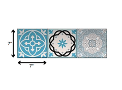 7" X 7" Sky Blue Mosaic Peel And Stick Removable Tiles - Homeroots