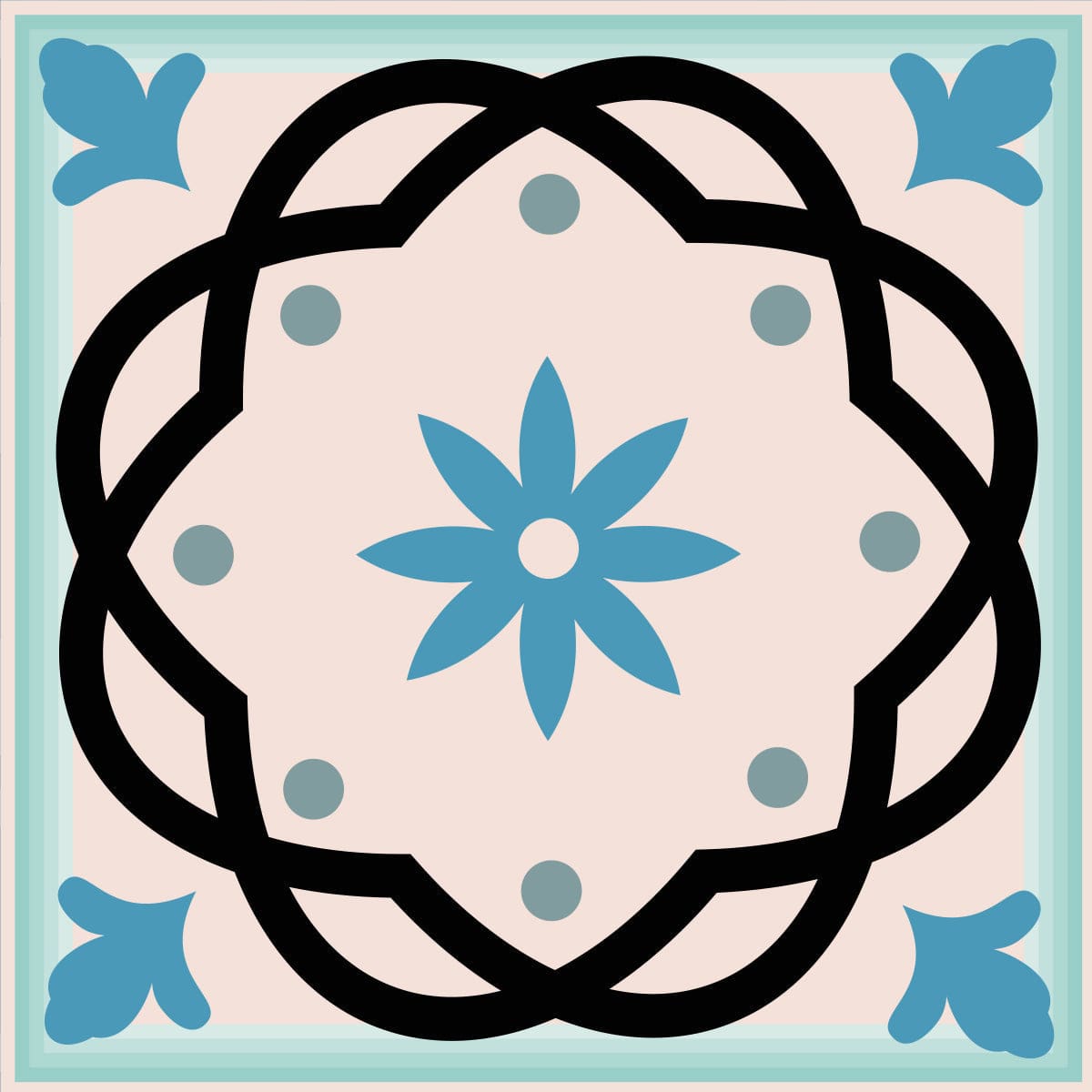 7" X 7" Sky Blue Mosaic Peel And Stick Removable Tiles - Homeroots