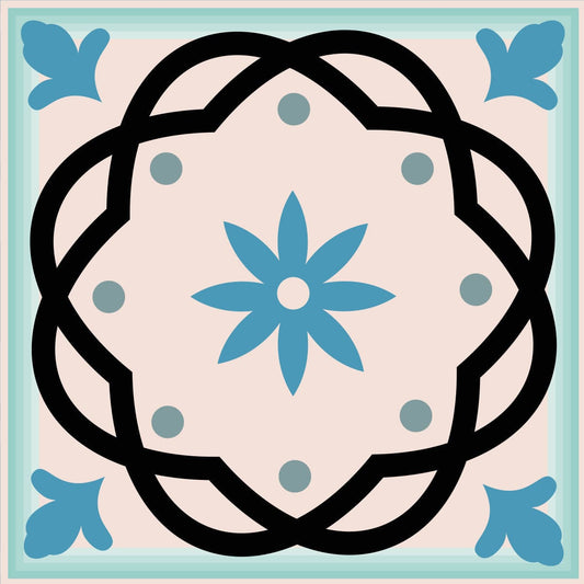 7" X 7" Sky Blue Mosaic Peel And Stick Removable Tiles - Homeroots