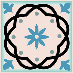 7" X 7" Sky Blue Mosaic Peel And Stick Removable Tiles - Homeroots