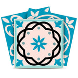 7" X 7" Sky Blue Mosaic Peel And Stick Removable Tiles - Homeroots