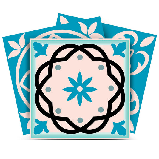 8" X 8" Sky Blue Mosaic Peel And Stick Removable Tiles - Homeroots