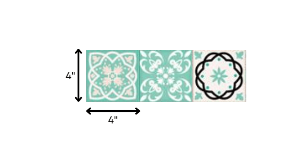 4" X 4" Aquamarine Mosaic Peel And Stick Removable Tiles - Homeroots