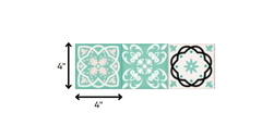 4" X 4" Aquamarine Mosaic Peel And Stick Removable Tiles - Homeroots