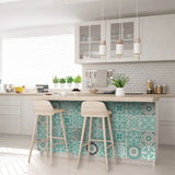 5" X 5" Aquamarine Mosaic Peel And Stick Removable Tiles - Homeroots - Flyclothing LLC