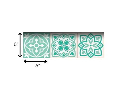 6" X 6" Aquamarine Mosaic Peel And Stick Removable Tiles - Homeroots - Flyclothing LLC