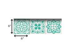 6" X 6" Aquamarine Mosaic Peel And Stick Removable Tiles - Homeroots