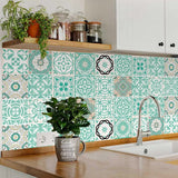 6" X 6" Aquamarine Mosaic Peel And Stick Removable Tiles - Homeroots - Flyclothing LLC