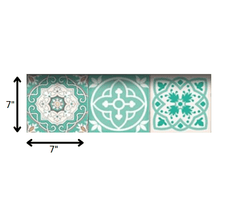 7" X 7" Aquamarine Mosaic Peel And Stick Removable Tiles - Homeroots