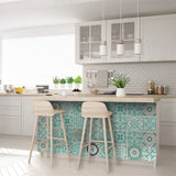 8" X 8" Aquamarine Mosaic Peel And Stick Removable Tiles - Homeroots - Flyclothing LLC
